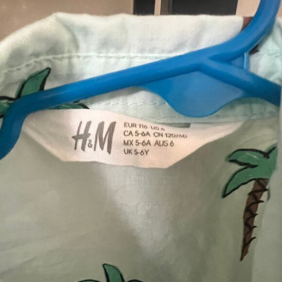 Boys Size 6 Button Up Cotton Shirt - Palms Like New - Picture 5 of 6